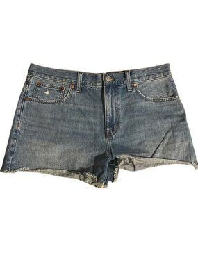 Madewell Relaxed Denim Shorts Womens Size 30 Frayed Hem Light Wash